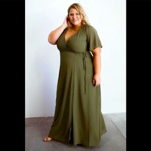 Baltic Born XL Ivy maxi wrap dress. Forest green.